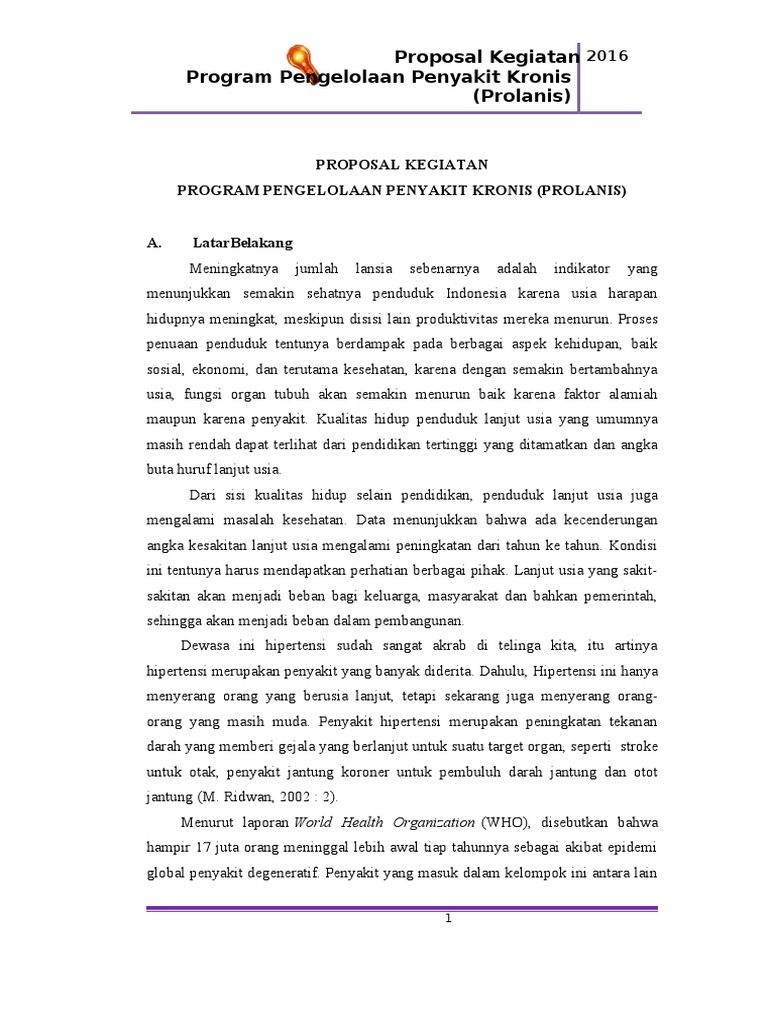 Program Prolanis untuk Penyakit Kronis | PDF