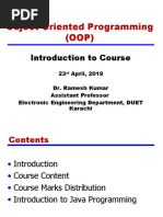 Object-Oriented Programming (OOP) : Introduction To Course