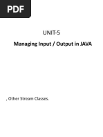 UNIT-5: Managing Input / Output in JAVA