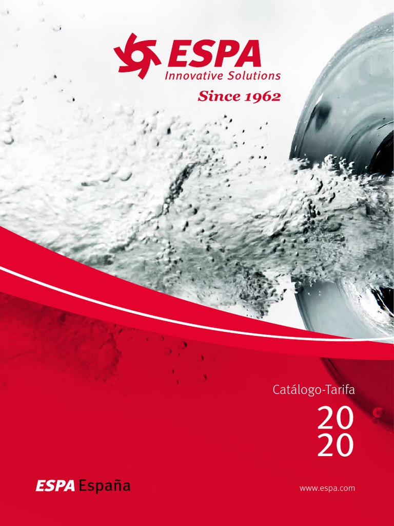 Espa Catálogo Tarifa España 2020 PDF Calidad Bomba