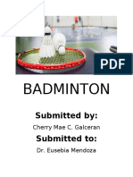 Badminton: Submitted By: Submitted To