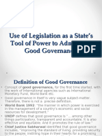 Use of Legislation - Good Governance