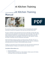 Restaurant Kitchen Training Manual