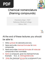 Chemical Nomenclature: (Naming Compounds)