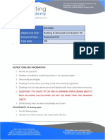 Title: Subject and Level Document Type: Total Mark:: BSCN502 Building & Structural Construction N5 Assessment 02 100