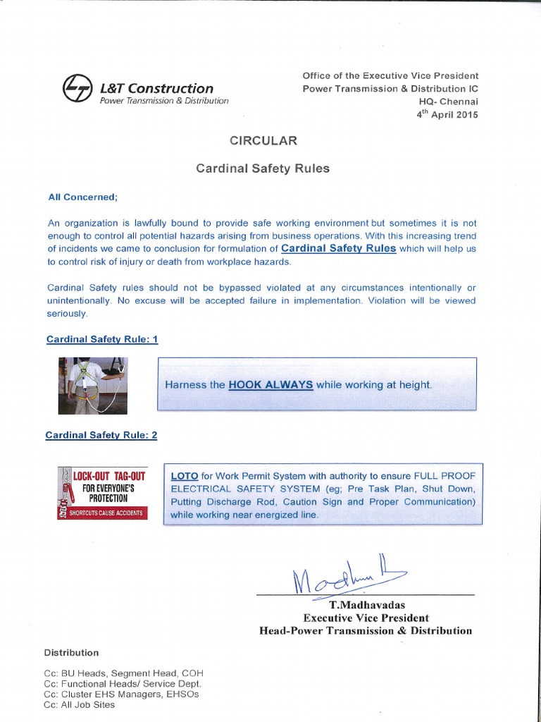 Cardinal Safety Rules PDF