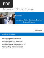 Microsoft Official Course: Managing Active Directory Domain Services Objects