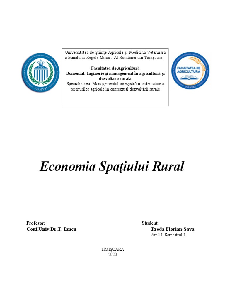 Economia Spatiului Rural | PDF