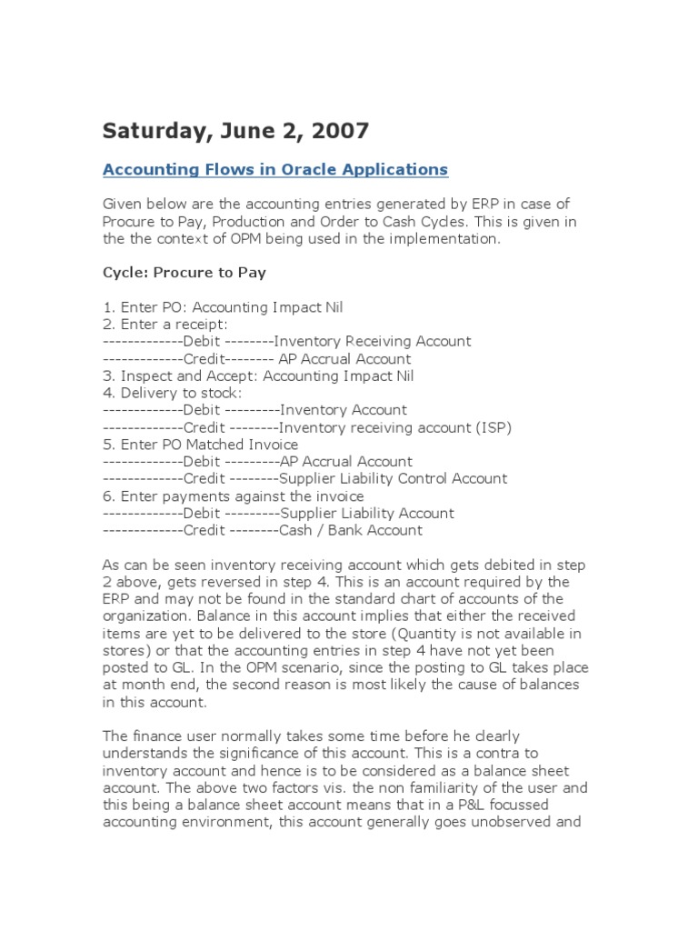 ACCOUNTING PTO P and Order To Cash PDF Accounts Payable Debits