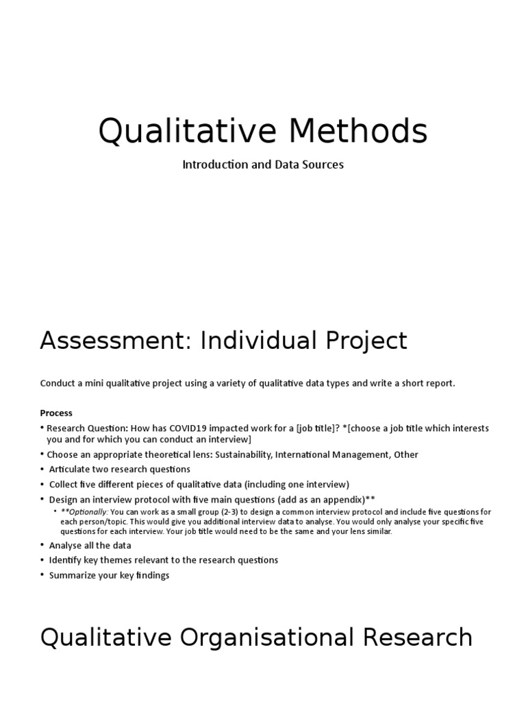 Qualitative Research Project Guide | PDF | Qualitative Research ...