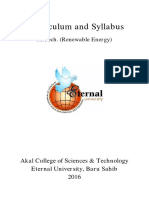 Curriculum and Syllabus: M.Tech. (Renewable Energy)