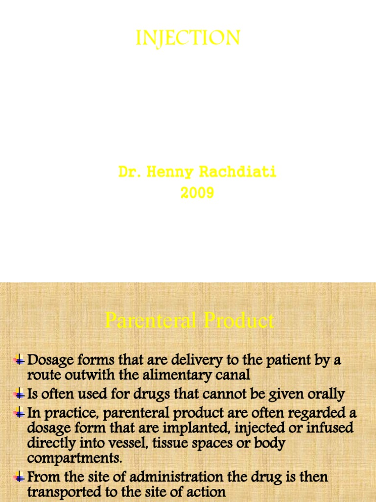Injection: Dr. Henny Rachdiati 2009 | PDF | Intravenous Therapy ...