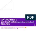 GEN SURG Module 4 Quiz 1 Samplexes 2011-2018: (Abdominal Wall Hernia, Breast)