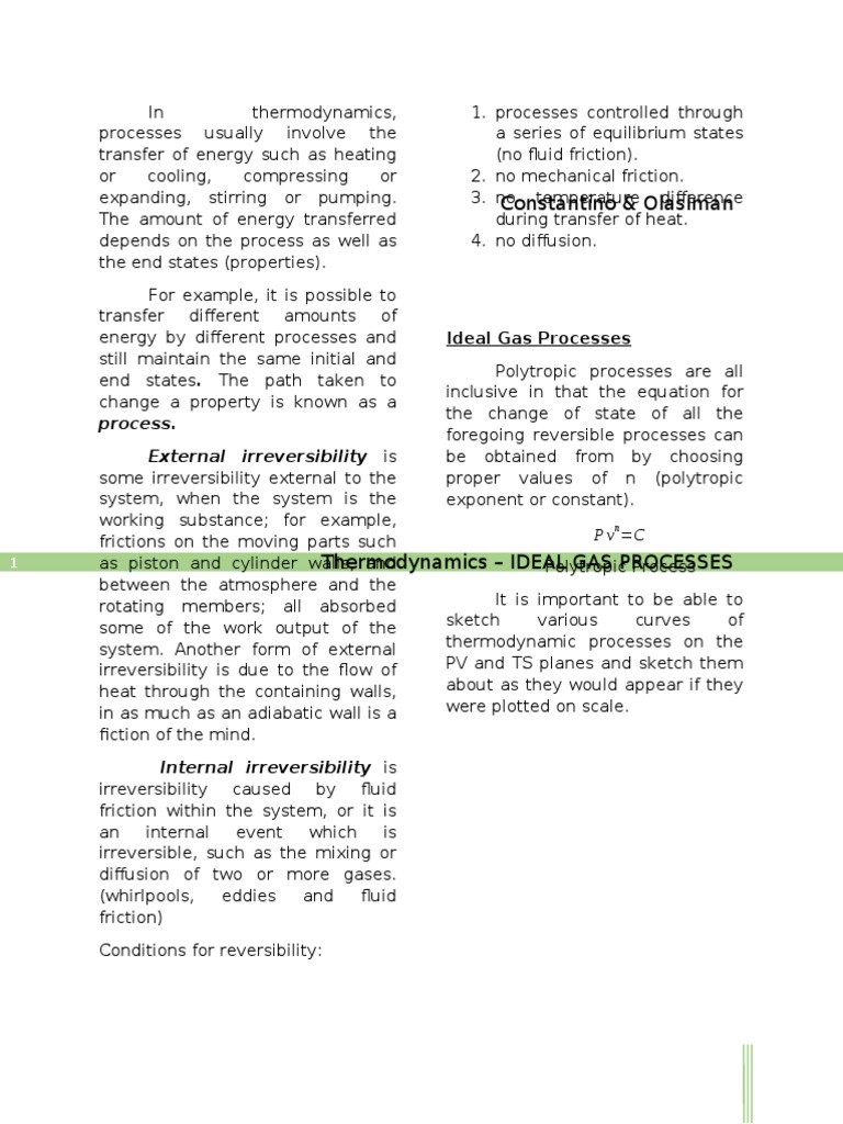 Themodynamics 1 C&o - Ideal Gas | PDF | Scientific Phenomena | Heat
