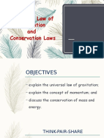 Universal Law of Gravitation and Conservation Laws