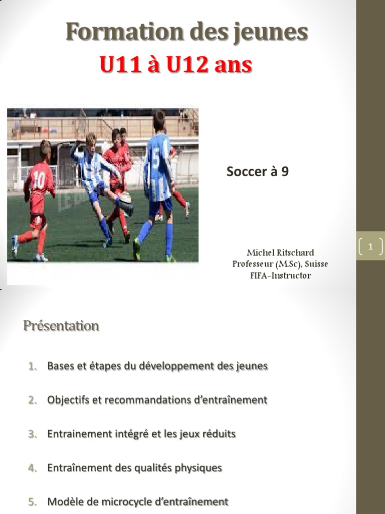 Livre D Entrainement De Football Gratuit Pdf Formation Des Jeunes U11-U12 Ans | PDF | Football | Des sports