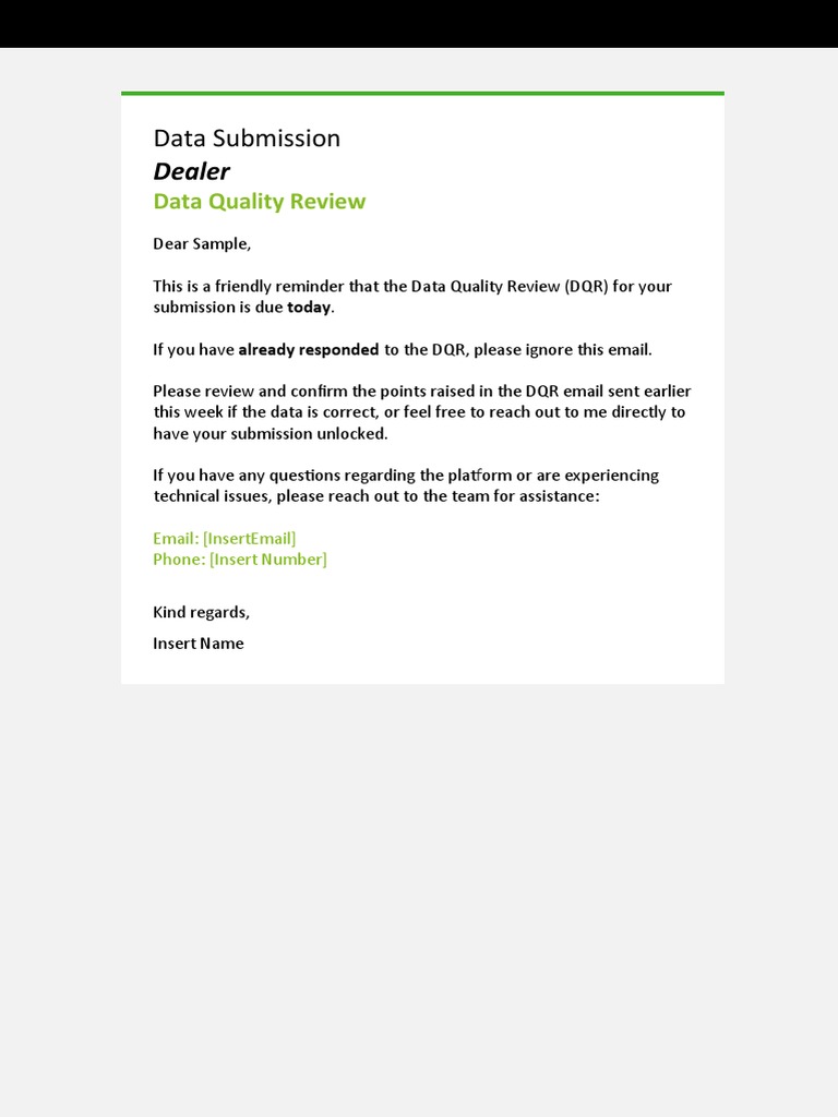 Data Quality Review Reminder | PDF | Career & Growth