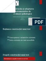 Construcția Și Adaptarea Instrumentelor de Evaluare Psihologică