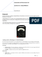Analog Meter Advantages & Disadvantages: Instrumentation and Measurement Lab Experiment (6) : Analog Multimeter