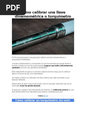 Cómo Una Llave Dinamométrica o Torquímetro PDF | | Naturaleza