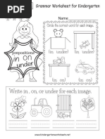 Grammar Worksheet For Kindergarten | Pdf