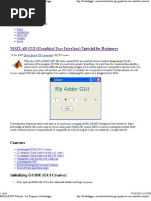 Guide Matlab Interface
