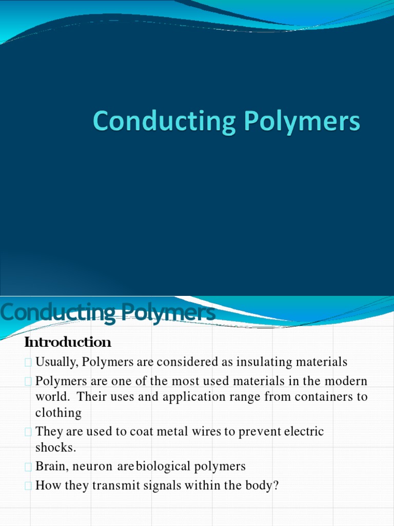 Conducting Polymers PDF Electrical Resistivity And Conductivity