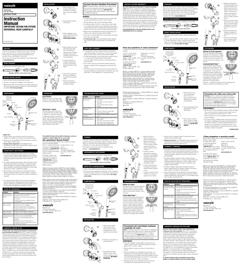 Waterpik Dual Power Pulse ZZR 769ME Instruction Manual PDF PDF