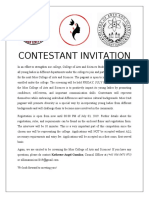 Contestant Invitation