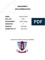 Assignment Arts Appreciation: Government College University, Faisalabad