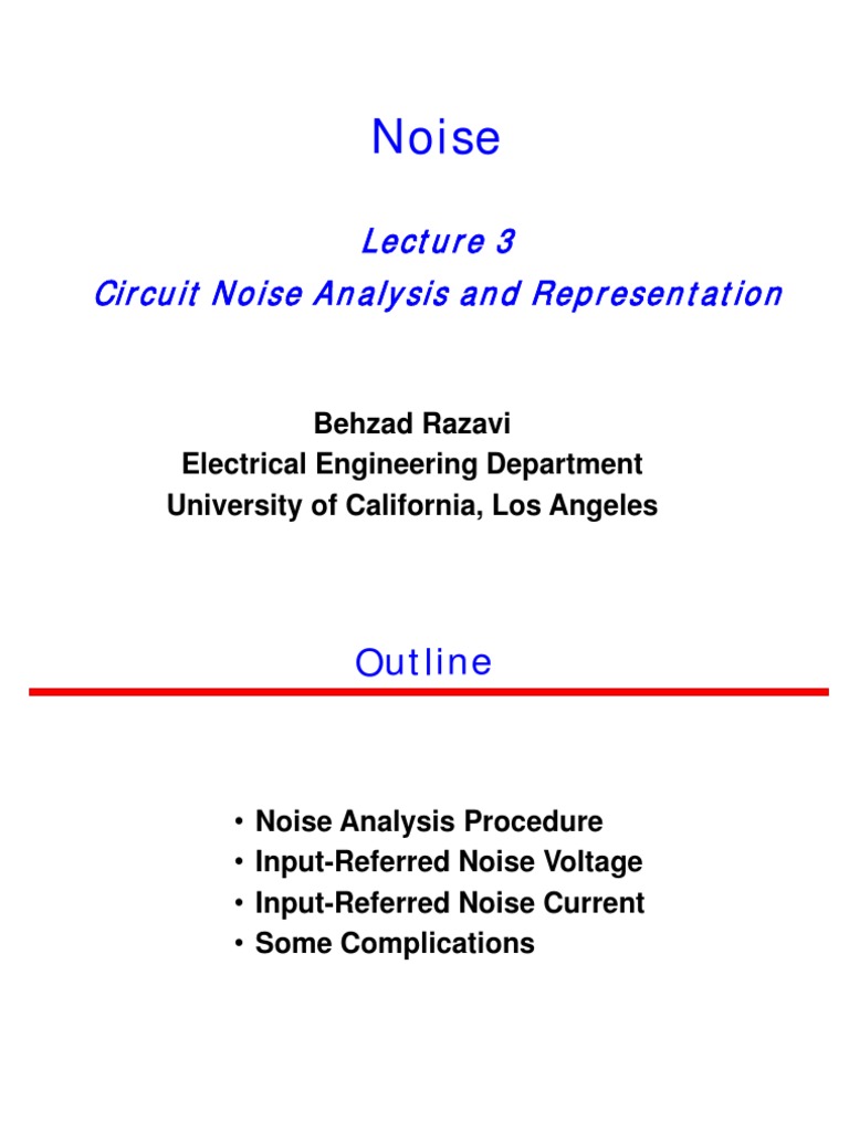 Noise: Circuit Noise Analysis and Representation | PDF