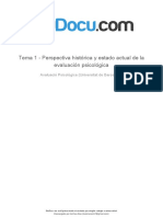 Historia y estado actual de la evaluación psicológica