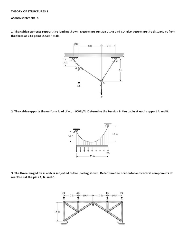 Theory of Structures 1 Assignment No. 3 | PDF