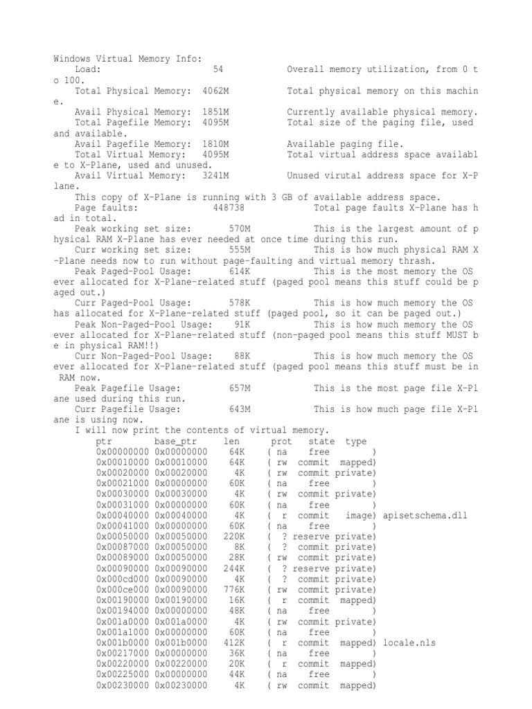 X-Plane Memory Utilization Report | PDF | Computer Memory | Software