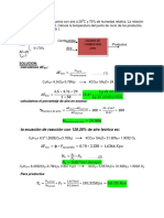 Datos:: - La Ecuación de Reacción Con 129.28% de Aire Teórico Es