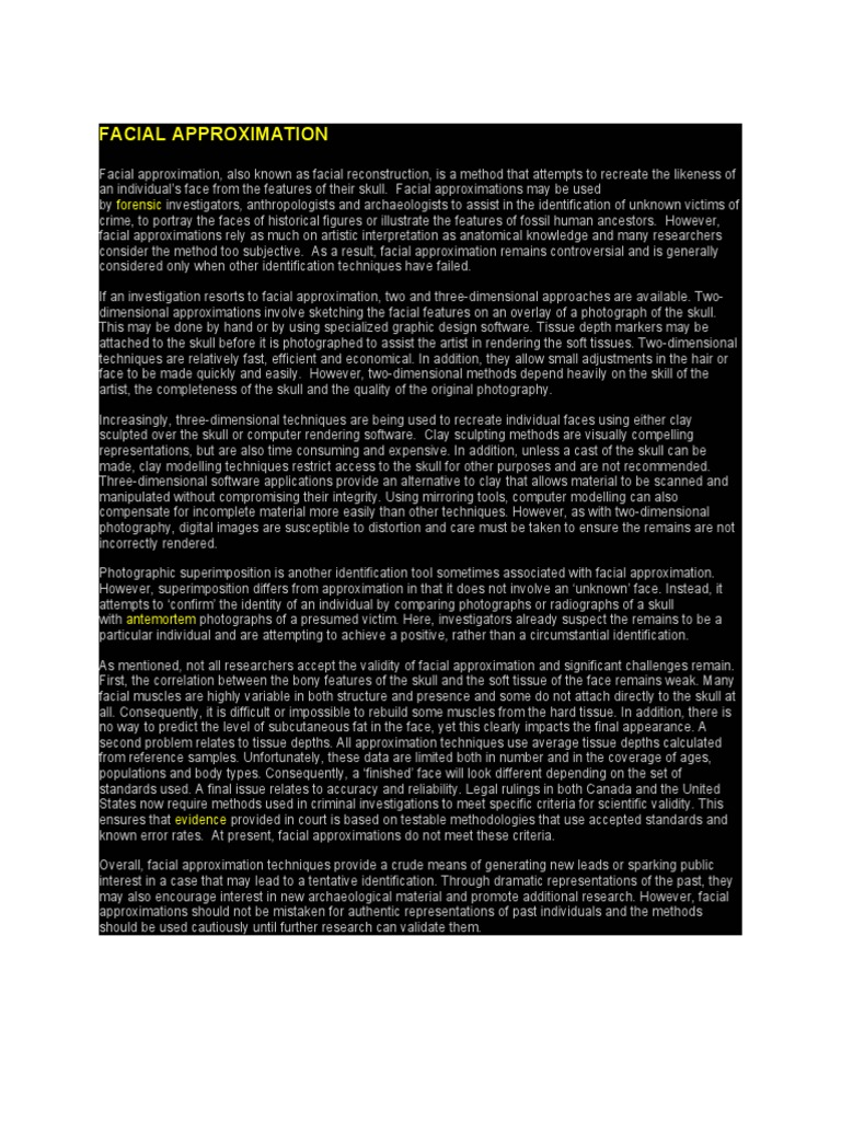 Understanding Facial Approximation Techniques | PDF | Computing And ...