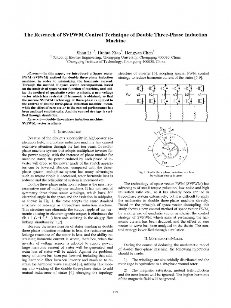 SVPWM Control for Double Three-Phase Machines | PDF | Power Inverter ...
