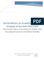 Social Return On Investment (SROI) Analysis of Inn From The Cold. The Social Value of Investing in Shelter and Housing Services For Homeless Fam