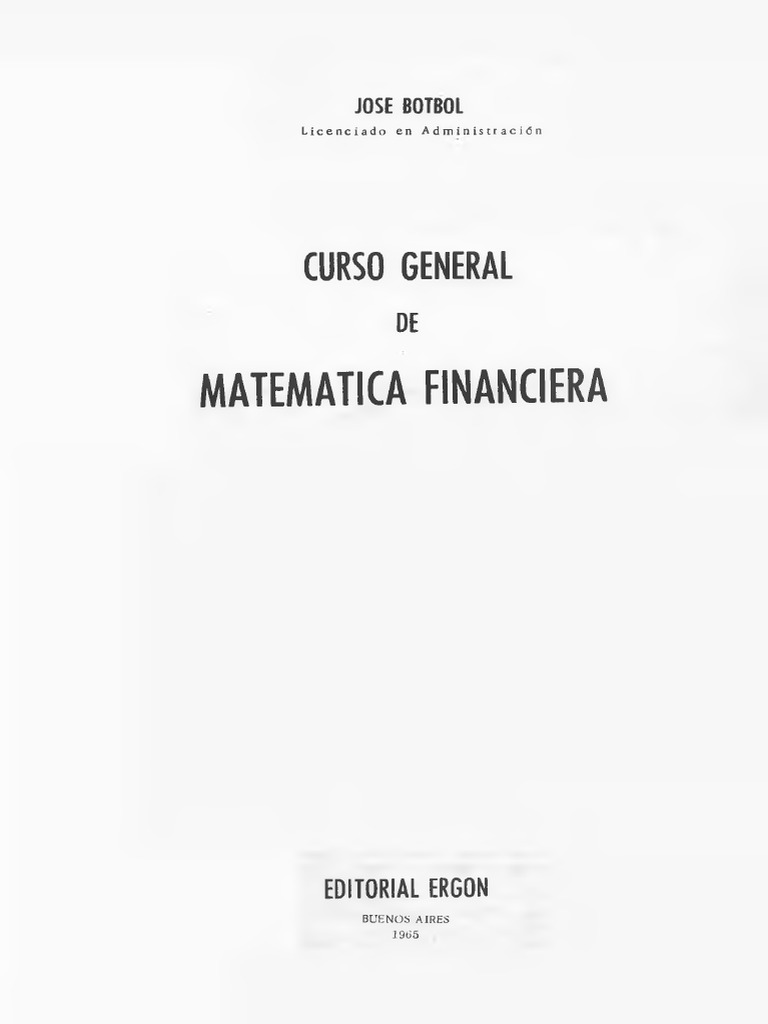 Curso General de Matemática Financiera | PDF | Finanzas Matemáticas ...