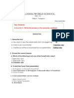 Lodha World School: Dear Students, in Q.1,2 & 3 - Write The Answers in The Computer Notebook