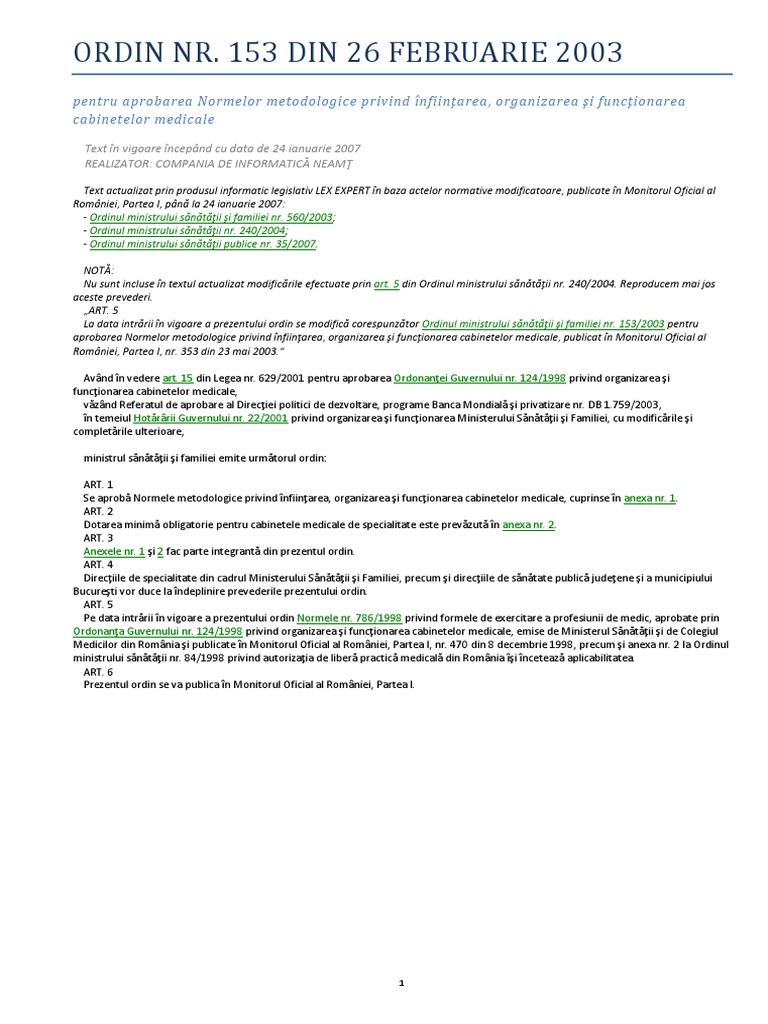 Ordin MS 153 - 2003 PDF | PDF