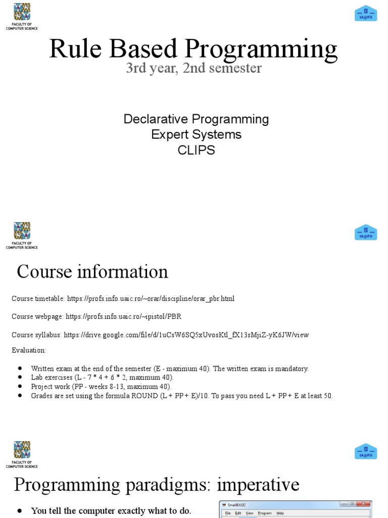 Rule Based Programming: 3rd Year, 2nd Semester | PDF | Programming ...