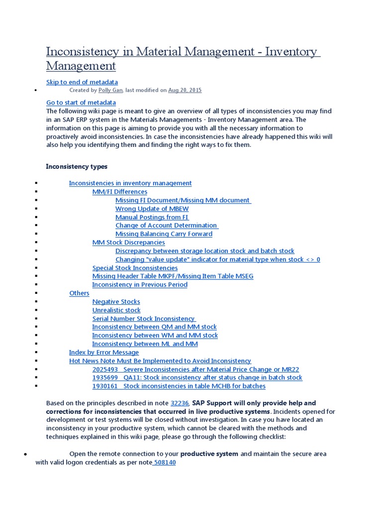 Inconsistencies in Inventory Management | PDF | Receipt | Debugging