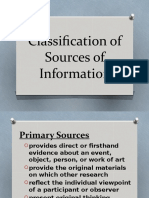Classification of Sources of Information
