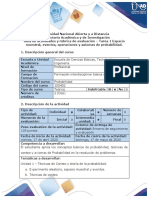 Guía de Actividades y Rúbrica de Evaluación - Tarea 1 - Espacio Muestral, Eventos, Operaciones y Axiomas de Probabilidad.