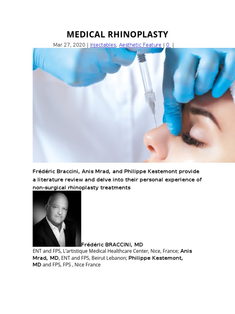 Medical Rhinoplasty: Injectables Aesthetic Feature 0 | PDF | Human Nose ...