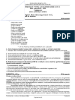 EN VIII Limba Romana 2020 Testul 25 PDF