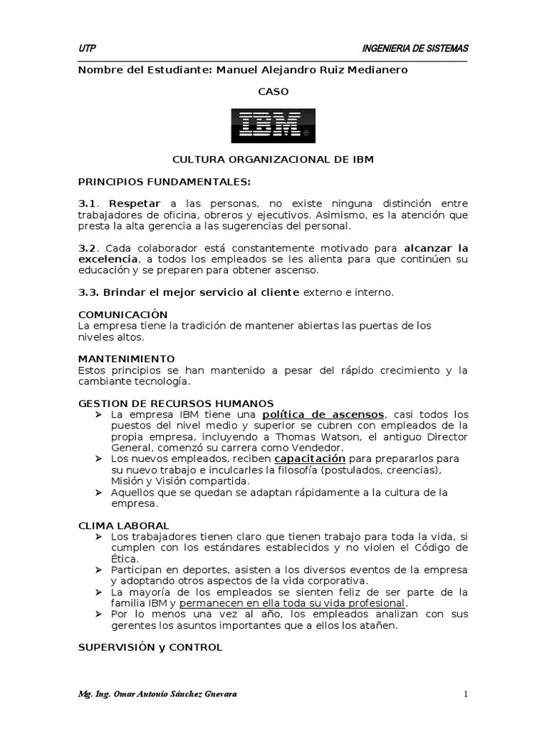 Cultura Organizacional de IBM | PDF | Ibm | Computadoras personales