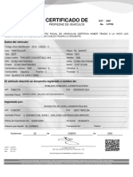 Certificado de Propiedad de Vehículo SAT-4061