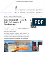 Land Transport - Road & Rail - Advantages & Disadvantages